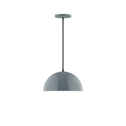 Slate gray dome pendant light with canopy and hanging cord