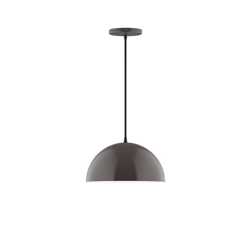 12-inch LED pendant with architectural bronze dome shade and hanging cord