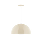 Cream glass globe pendant with black cord and round canopy
