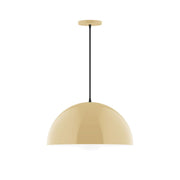 Ivory glass globe pendant light with black cord and round canopy