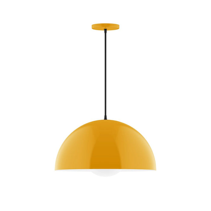 Axis Arcade 18" Pendant Light with Glass Globe in Bright Yellow