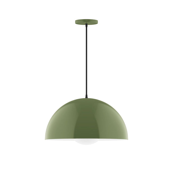 Axis Arcade 18" Pendant Light with Glass Globe in Fern Green