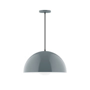 Slate gray dome pendant with clear glass globe shade