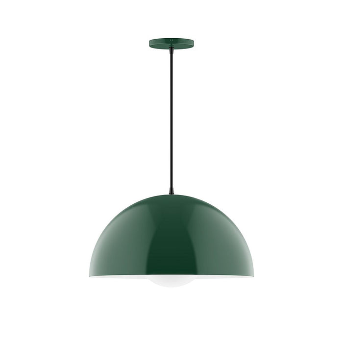 Axis Arcade 18" Pendant Light with Glass Globe in Forest Green