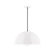 Arcade 18-inch glass globe pendant, white dome shade with black cord