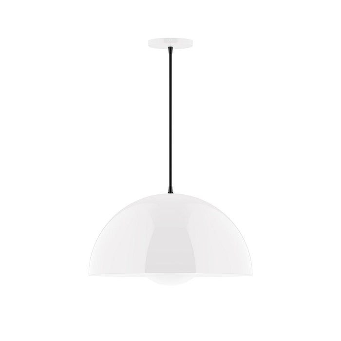 Arcade 18" Pendant with Glass Globe in White