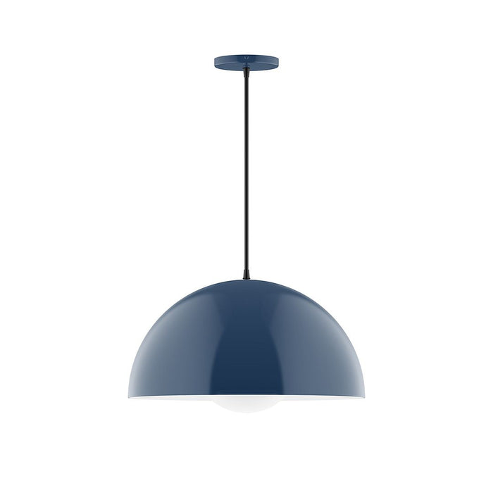 Axis Arcade 18" Pendant Light with Glass Globe in Navy