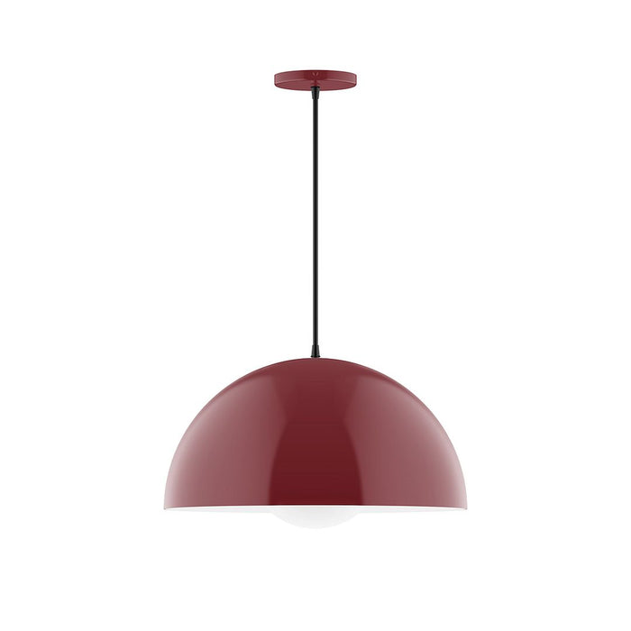 Axis Arcade 18" Pendant Light with Glass Globe in Barn Red