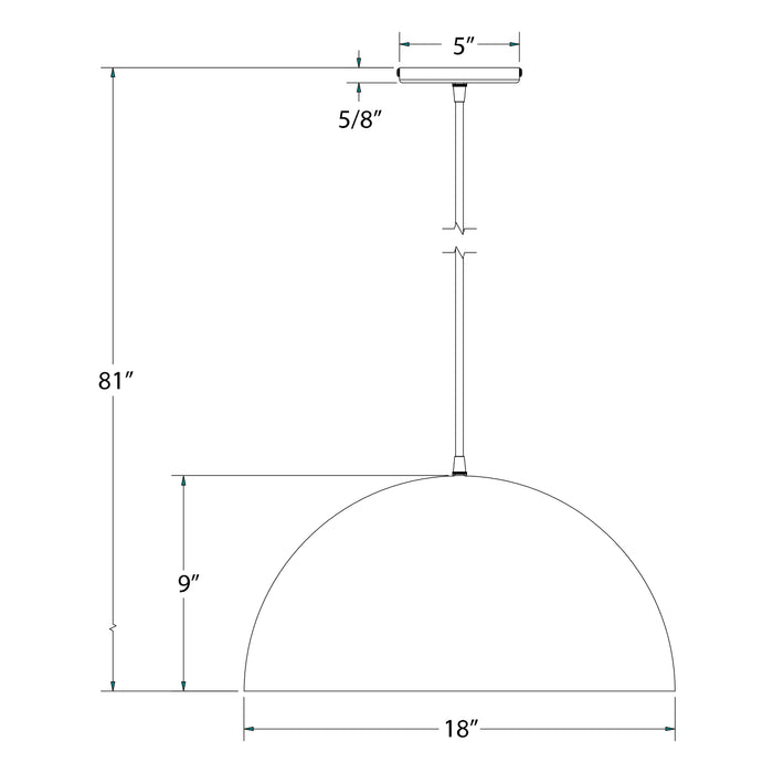 Arcade 18" Pendant in Light Blue Line Drawing