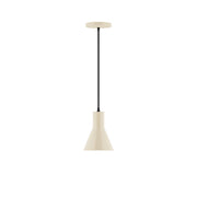 Cream flare 6-inch pendant with braided cord and round ceiling canopy