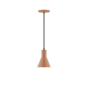 Terracotta 6-inch flare pendant light with fabric shade and black cord