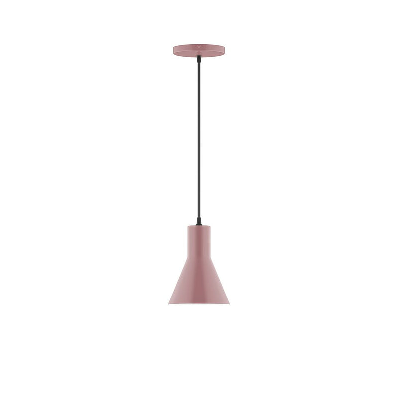 Mauve flare 6-inch pendant light with ceiling canopy and hanging shade