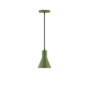 Fern green 6 in LED flare pendant light with canopy and hanging stem