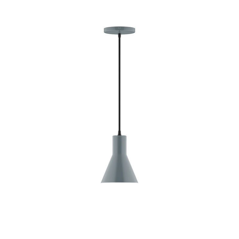 Slate gray 6-inch flare pendant with matching canopy and downrod