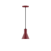 Barn red 6-inch flare pendant with matching canopy and hanging cord