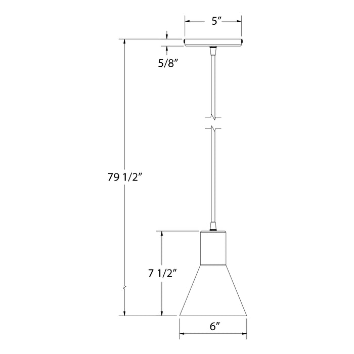 Flare 6" Pendant in Cream Line Drawing