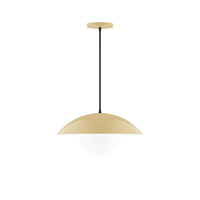 Axis Plateau 16" Pendant Light with Glass Globe in Ivory