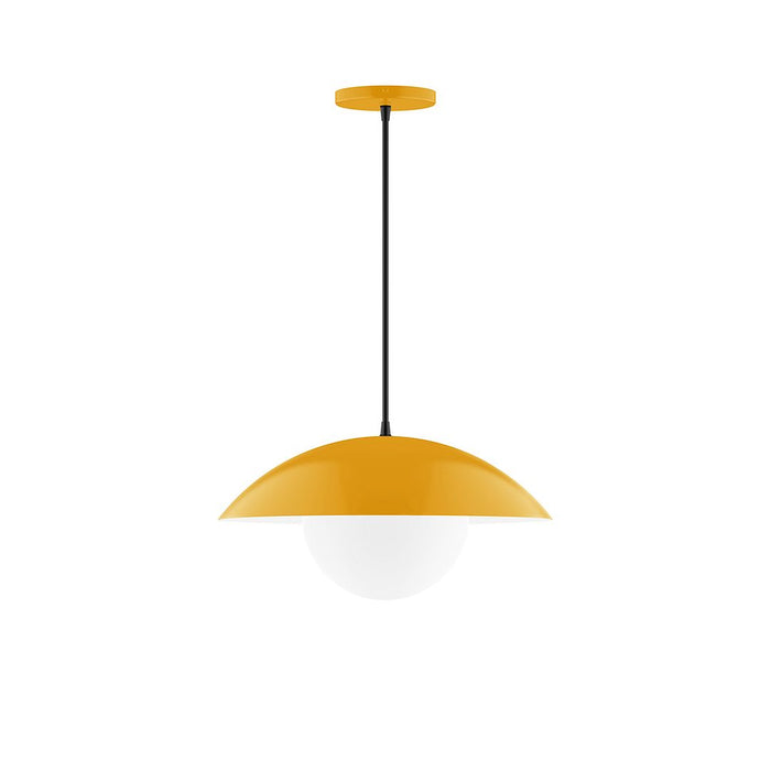 Axis Plateau 16" Pendant Light with Glass Globe in Bright Yellow