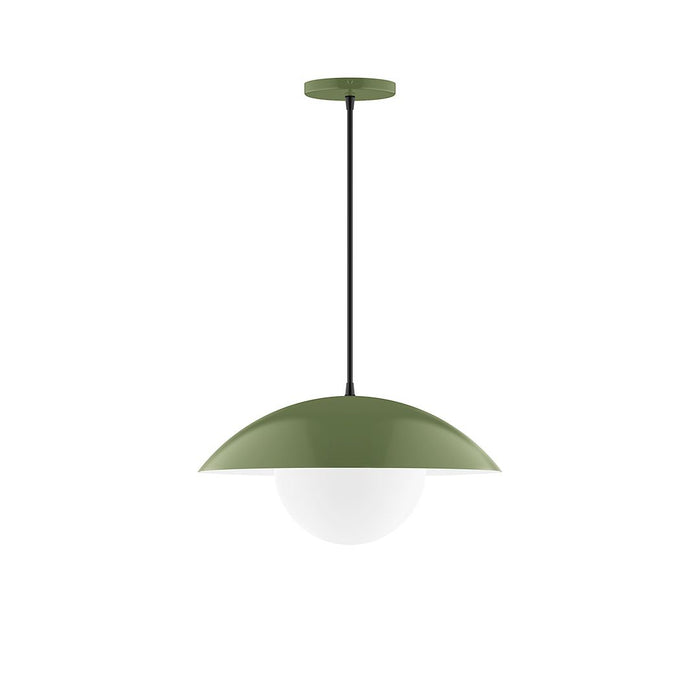 Axis Plateau 16" Pendant Light with Glass Globe in Fern Green