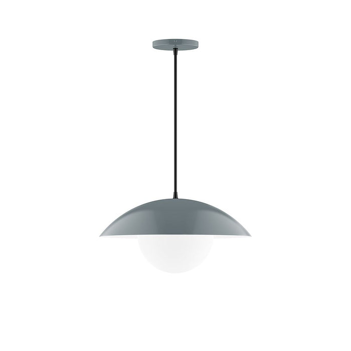 Axis Plateau 16" Pendant Light with Glass Globe in Slate Gray