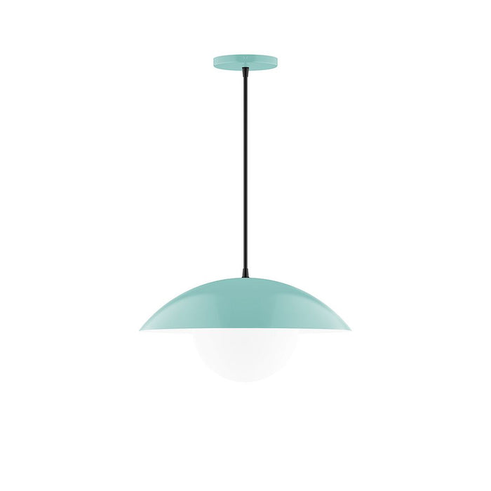 Axis Plateau 16" Pendant Light with Glass Globe in Sea Green