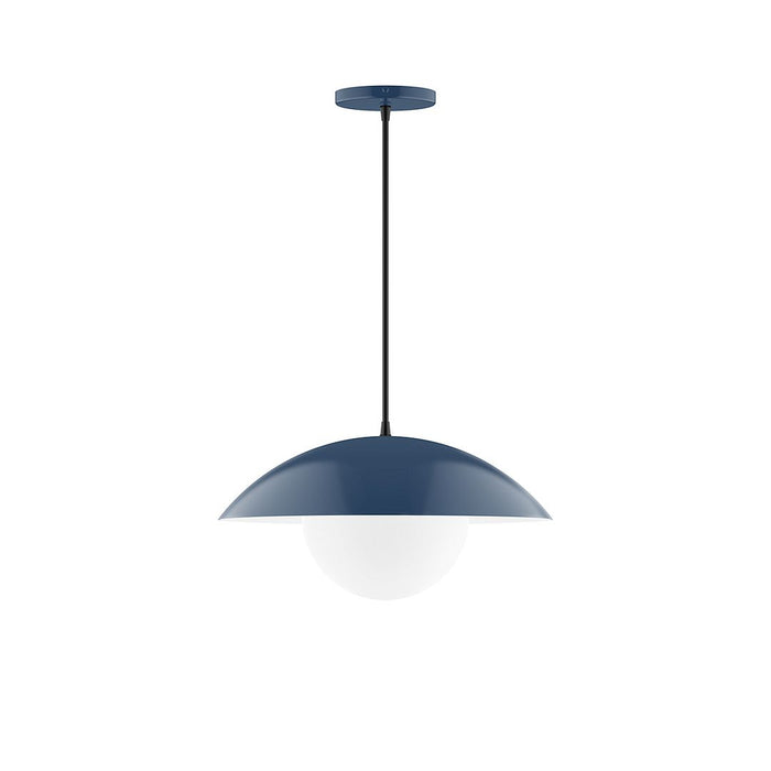 Axis Plateau 16" Pendant Light with Glass Globe in Navy