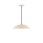 Cream 16-inch pendant light with dome shade and black cord