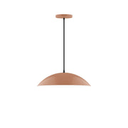 Terracotta 16-inch dome pendant light with black cord and matching ceiling canopy