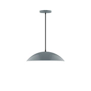 Slate gray 16 in dome pendant lamp with hanging cord