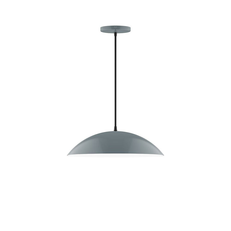 Slate gray 16 in dome pendant lamp with hanging cord