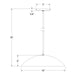 Plateau 16" LED Pendant in Bright Yellow Line Drawing
