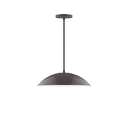 16 in bronze dome pendant light with metal hanging stem