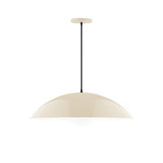 Cream glass globe pendant with dome shade and hanging cord
