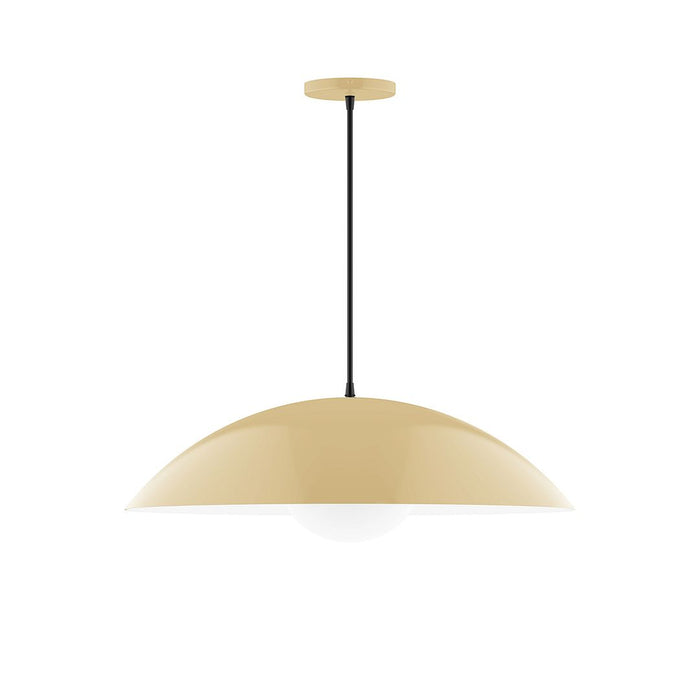 Axis Plateau 24" Pendant Light with Glass Globe in Ivory