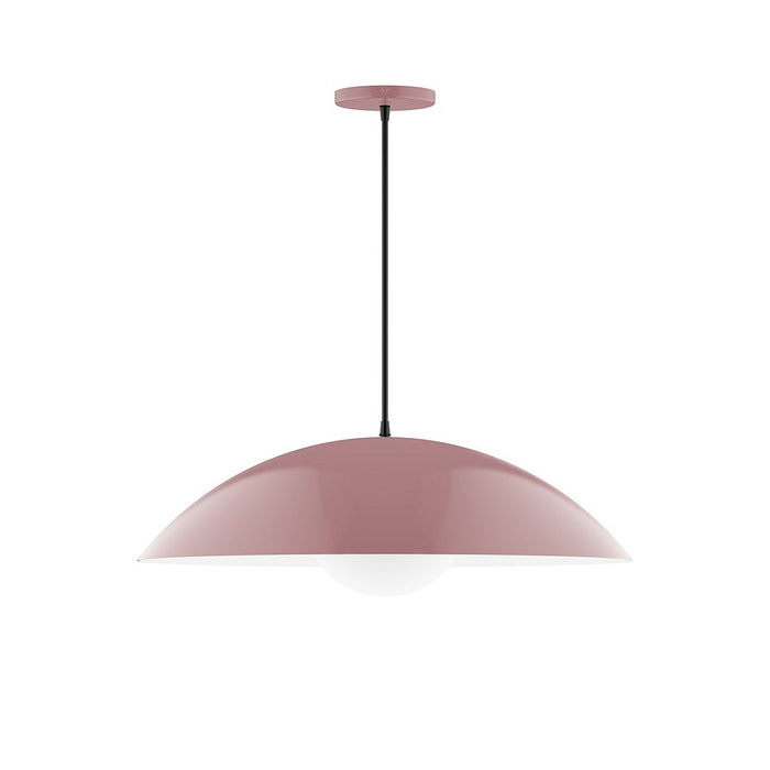 Axis Plateau 24" Pendant Light with Glass Globe in Mauve