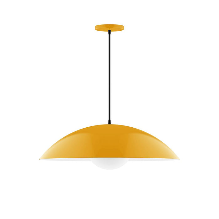 Axis Plateau 24" Pendant Light with Glass Globe in Bright Yellow