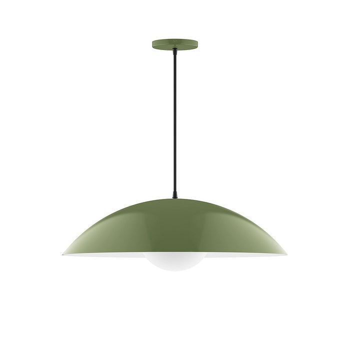 Plateau 24" Pendant Light with Glass Globe in Fern Green