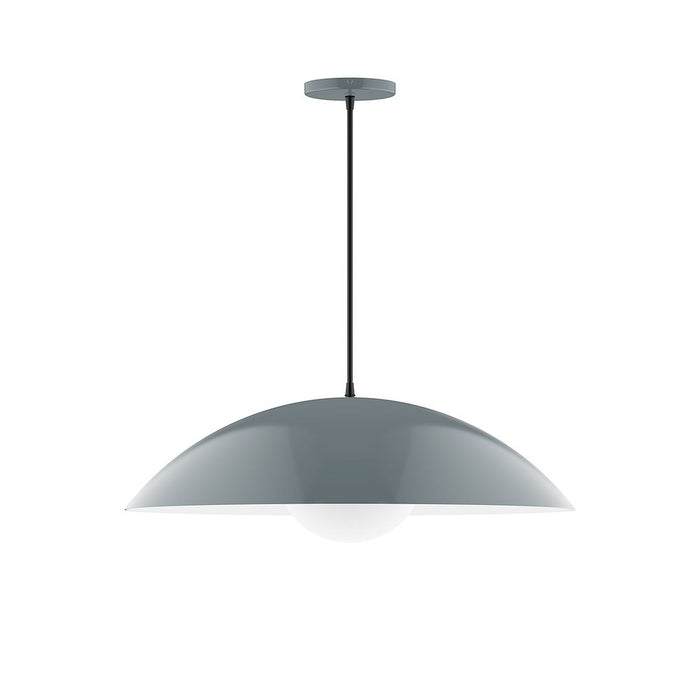 Axis Plateau 24" Pendant Light with Glass Globe in Slate Gray