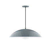 Slate gray dome pendant light with hanging glass globe shade