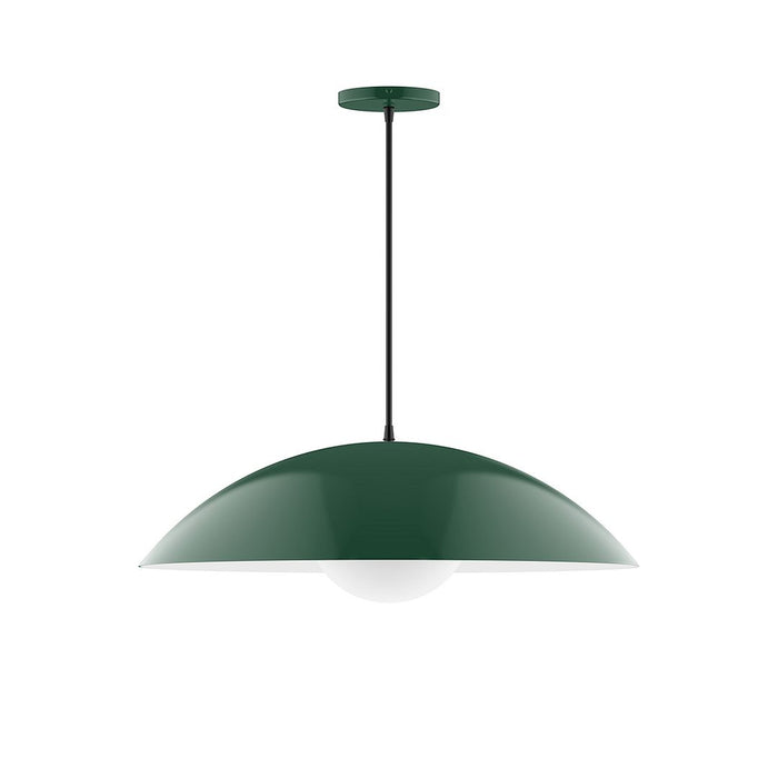 Axis Plateau 24" Pendant Light with Glass Globe in Forest Green