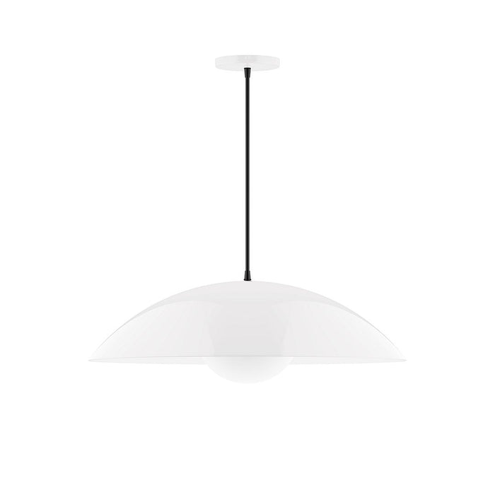 Axis Plateau 24" Pendant Light with Glass Globe in White