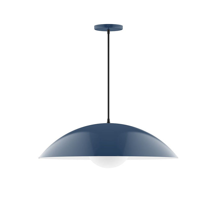 Axis Plateau 24" Pendant Light with Glass Globe in Navy