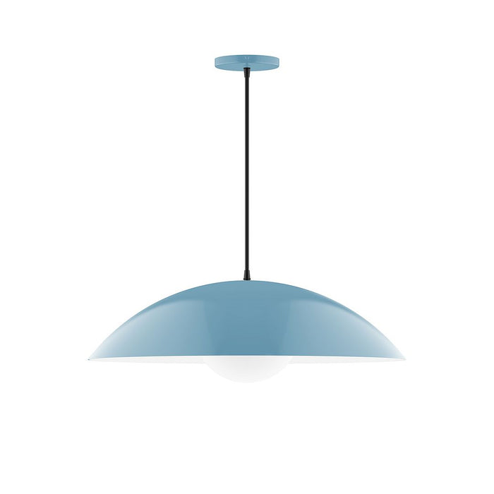 Axis Plateau 24" Pendant Light with Glass Globe in Light Blue