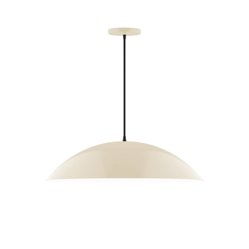 Cream dome pendant light with matching ceiling canopy and black cord