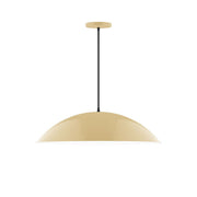 24 in ivory dome pendant light with fabric cord
