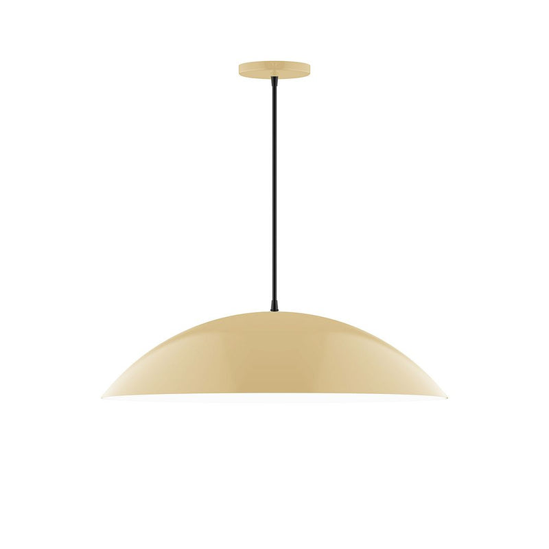 24 in ivory dome pendant light with fabric cord