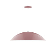 Mauve dome pendant light with matching canopy and black cord