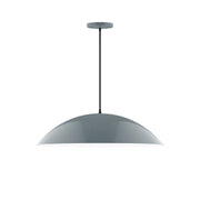 Slate gray dome pendant with short canopy and hanging cord