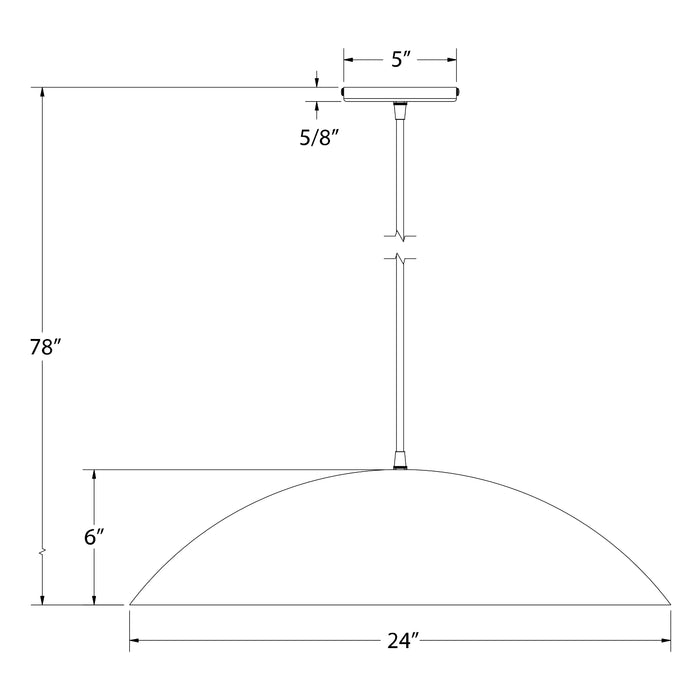 Plateau 24" Pendant in Black Line Drawing