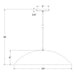 Plateau 24" Pendant in Black Line Drawing